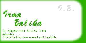 irma balika business card